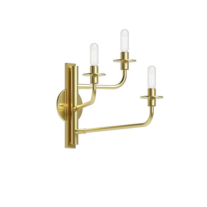 Sonneman 4540.38 Three Light Wall Sconce, Satin Brass