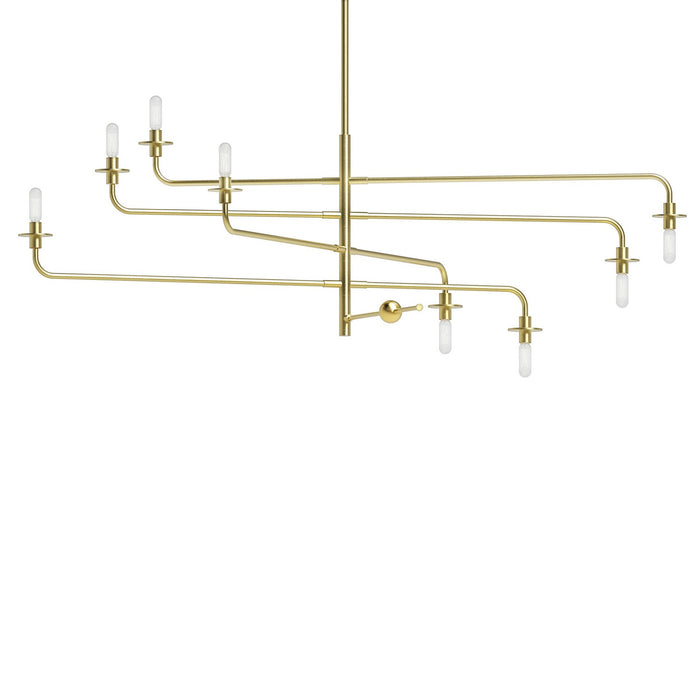 Sonneman 4548.38 Eight Light Pendant, Satin Brass