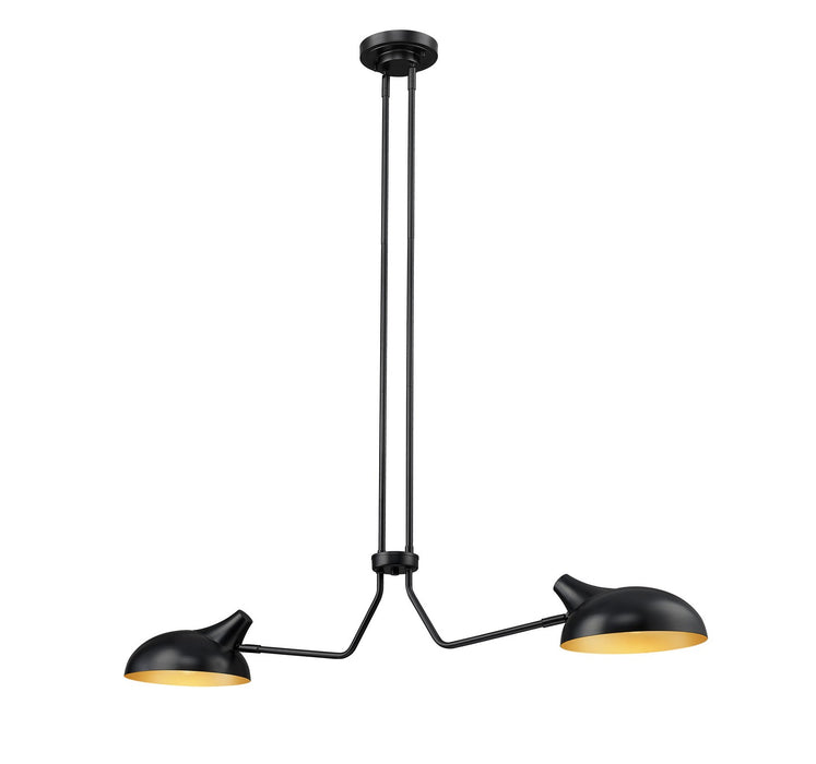 Z-Lite 1942-2L-MB Two Light Linear Chandelier, Matte Black