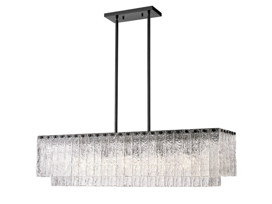 Z-Lite 1943-42L-MB Five Light Linear Chandelier, Matte Black
