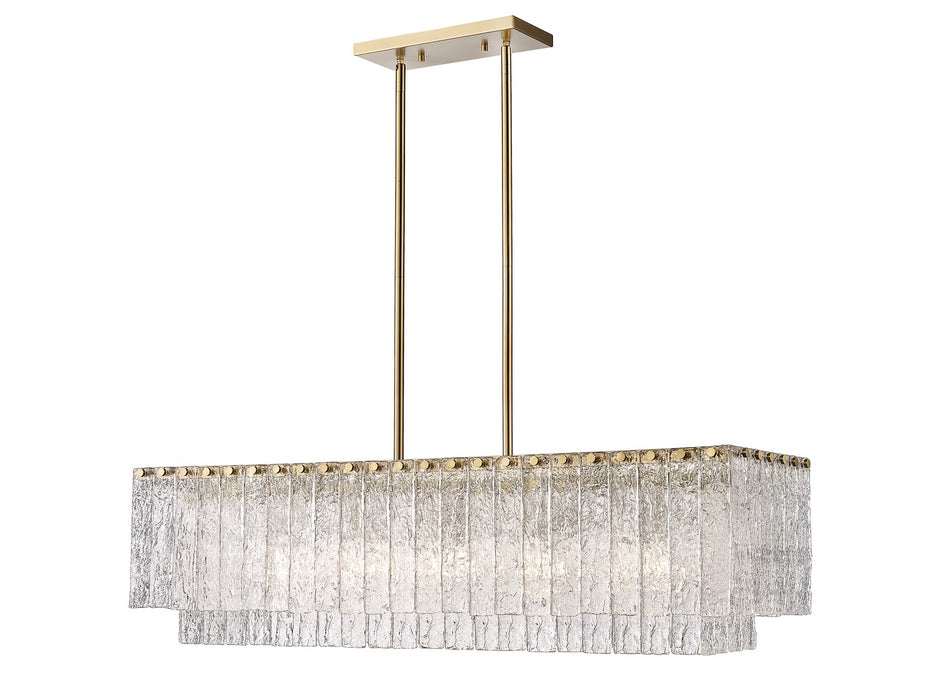 Z-Lite 1943-42L-MGLD Five Light Linear Chandelier, Modern Gold