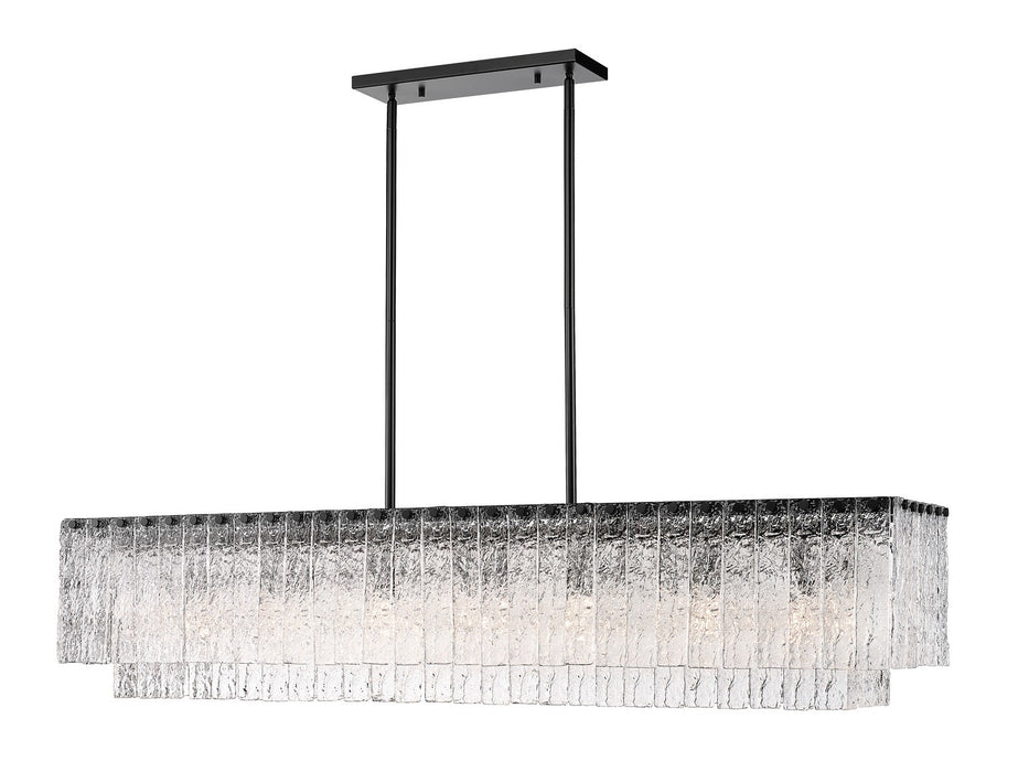 Z-Lite 1943-53L-MB Seven Light Linear Chandelier, Matte Black