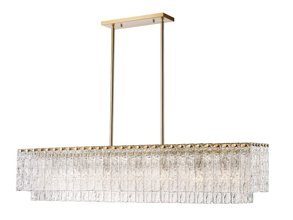 Z-Lite 1943-53L-MGLD Seven Light Linear Chandelier, Modern Gold