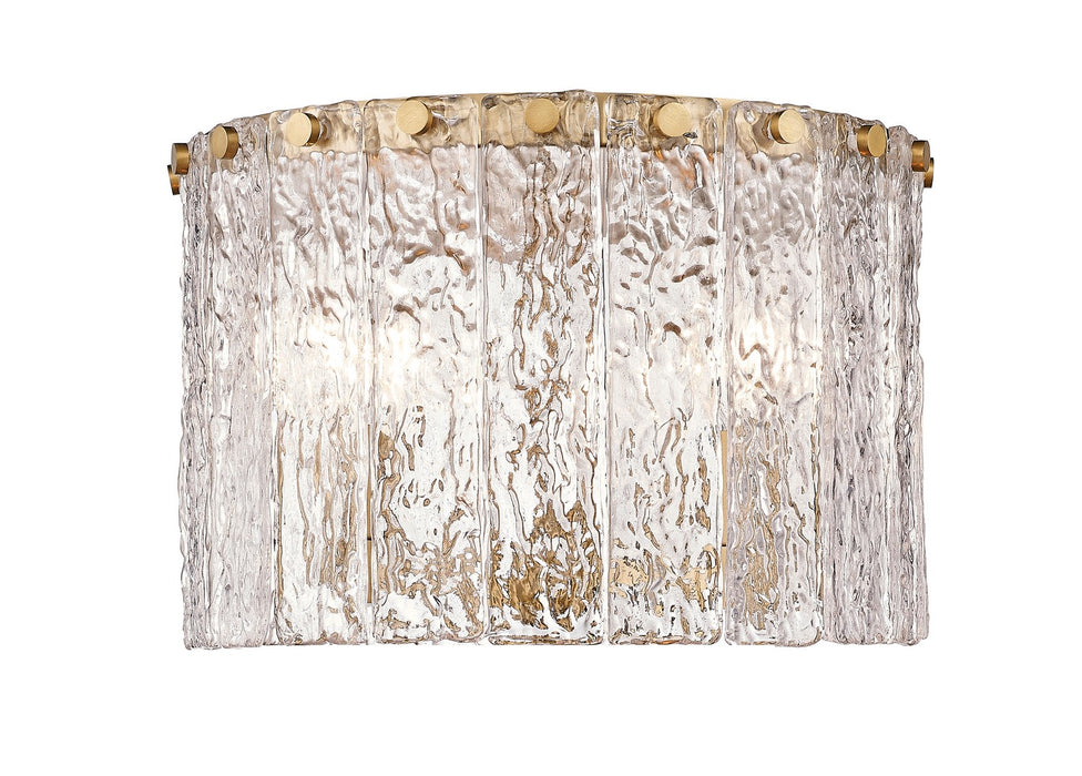 Z-Lite 1943F12-MGLD Three Light Flush Mount, Modern Gold