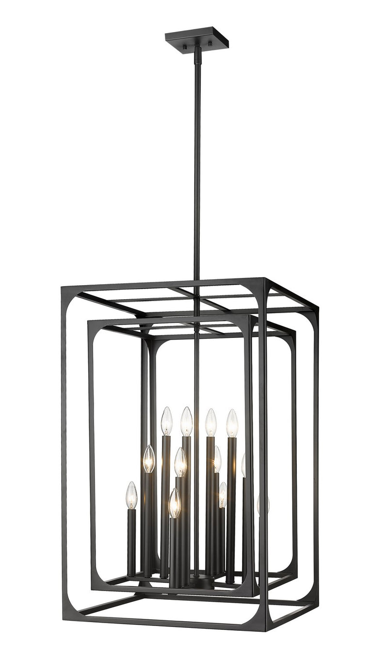 Z-Lite 3038-12MB 12 Light Chandelier, Matte Black