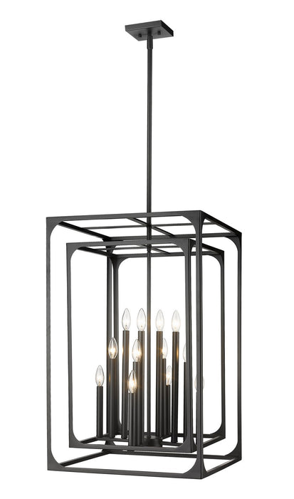 Z-Lite 3038-12MB 12 Light Chandelier, Matte Black