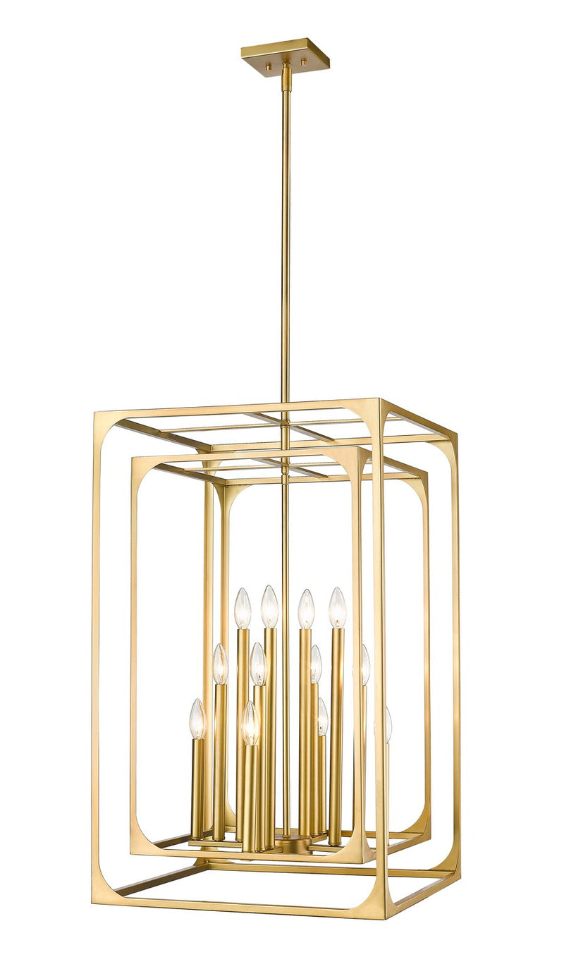 Z-Lite 3038-12RB 12 Light Chandelier, Rubbed Brass