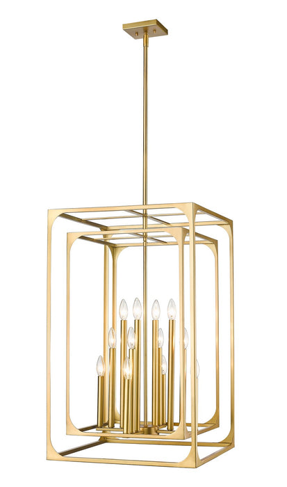 Z-Lite 3038-12RB 12 Light Chandelier, Rubbed Brass