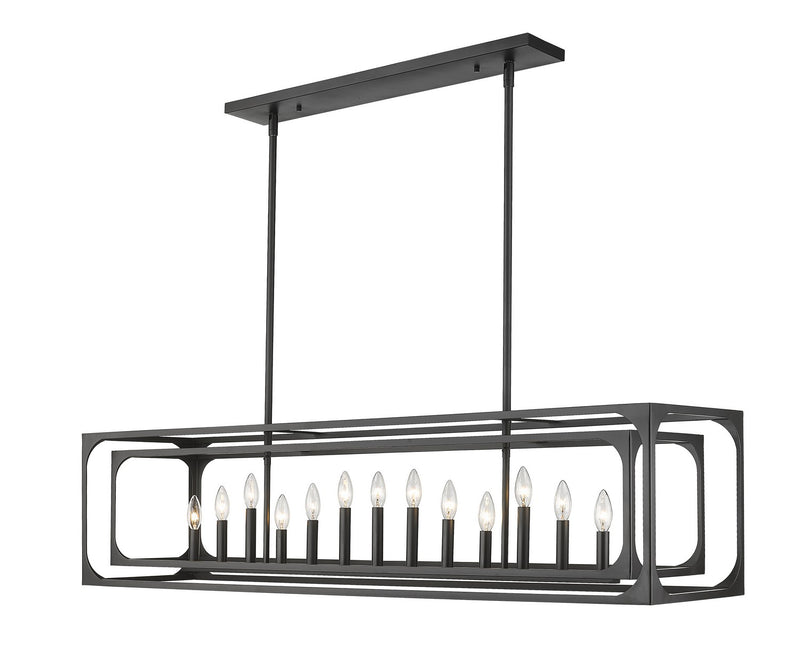 Z-Lite 3038-13L-MB 13 Light Linear Chandelier, Matte Black
