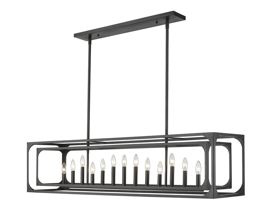 Z-Lite 3038-13L-MB 13 Light Linear Chandelier, Matte Black