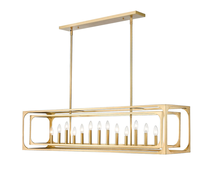 Z-Lite 3038-13L-RB 13 Light Linear Chandelier, Rubbed Brass