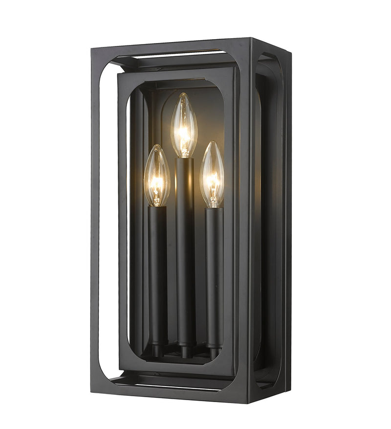 Z-Lite 3038-3S-MB Three Light Wall Sconce, Matte Black
