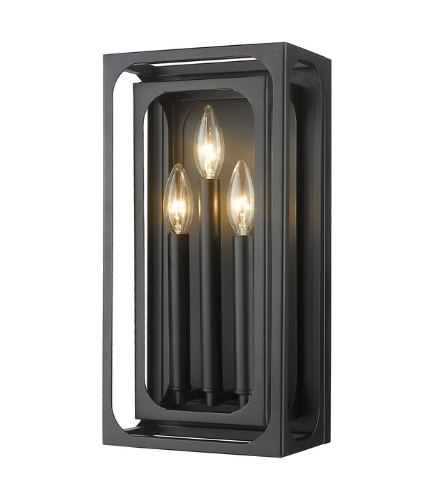 Z-Lite 3038-3S-MB Three Light Wall Sconce, Matte Black