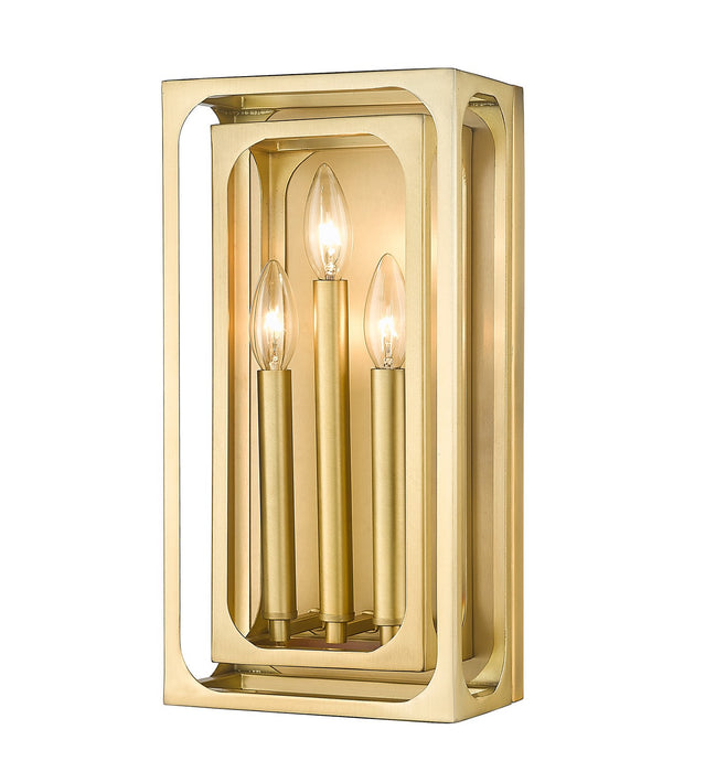 Z-Lite 3038-3S-RB Three Light Wall Sconce, Rubbed Brass