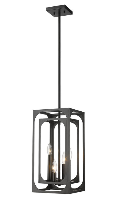 Z-Lite 3038-4MB Four Light Chandelier, Matte Black