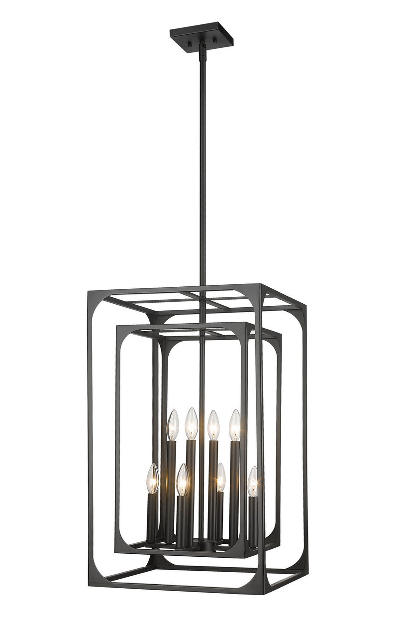 Z-Lite 3038-8MB Eight Light Chandelier, Matte Black