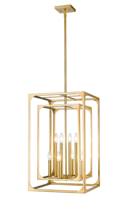Z-Lite 3038-8RB Eight Light Chandelier, Rubbed Brass