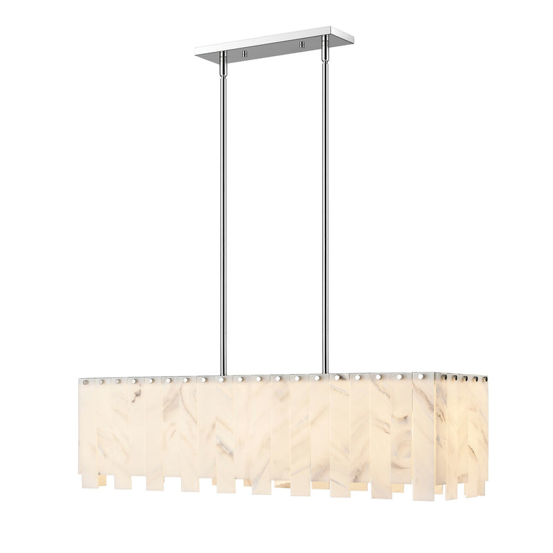 Z-Lite 345-40L-PN Five Light Linear Chandelier, Polished Nickel