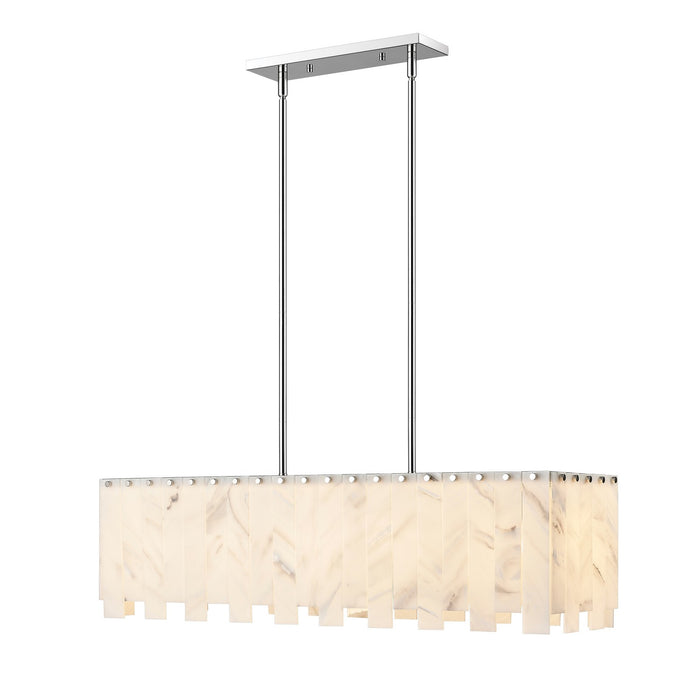 Z-Lite 345-40L-PN Five Light Linear Chandelier, Polished Nickel