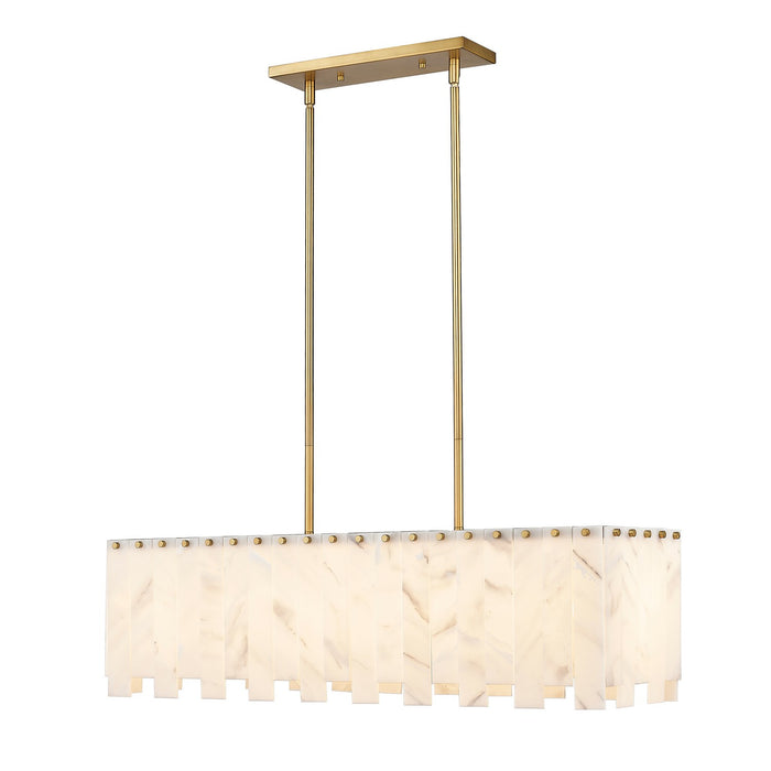 Z-Lite 345-40L-RB Five Light Linear Chandelier, Rubbed Brass