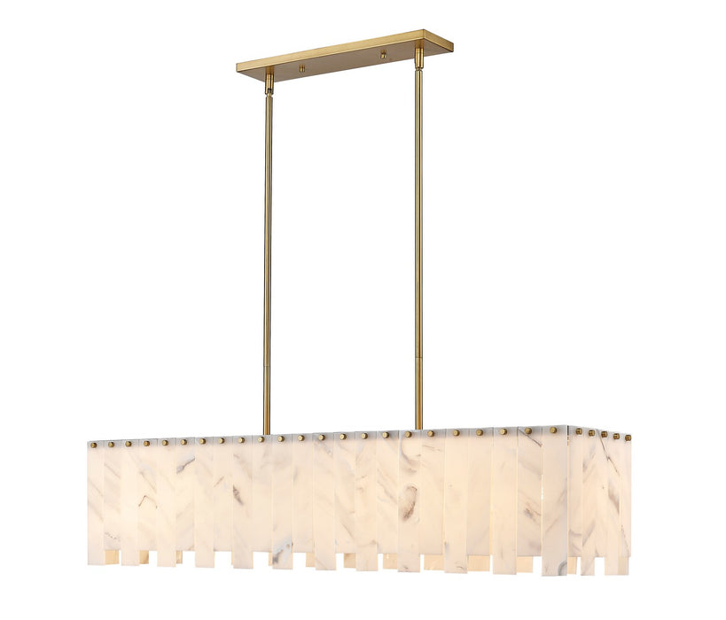 Z-Lite 345-49L-RB Seven Light Linear Chandelier, Rubbed Brass