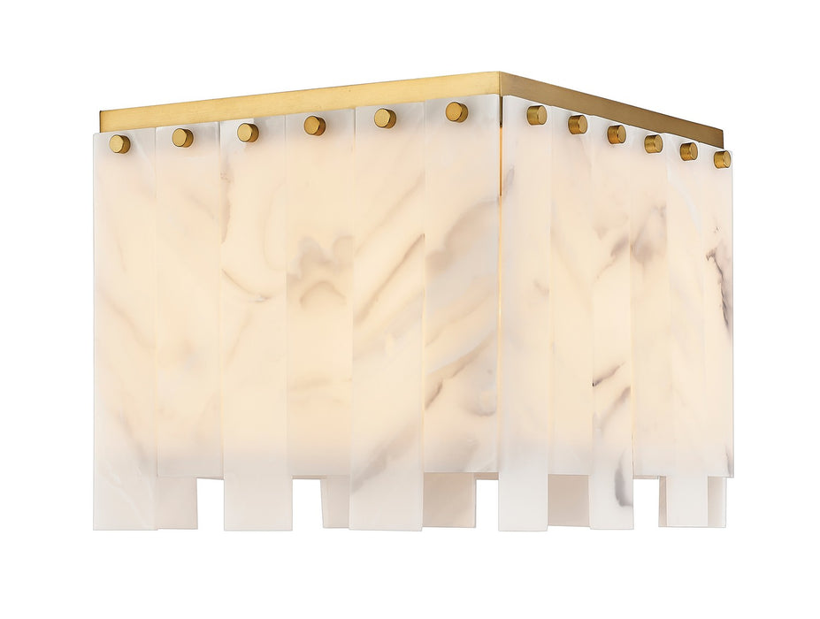 Z-Lite 345F13-RB Four Light Flush Mount, Rubbed Brass