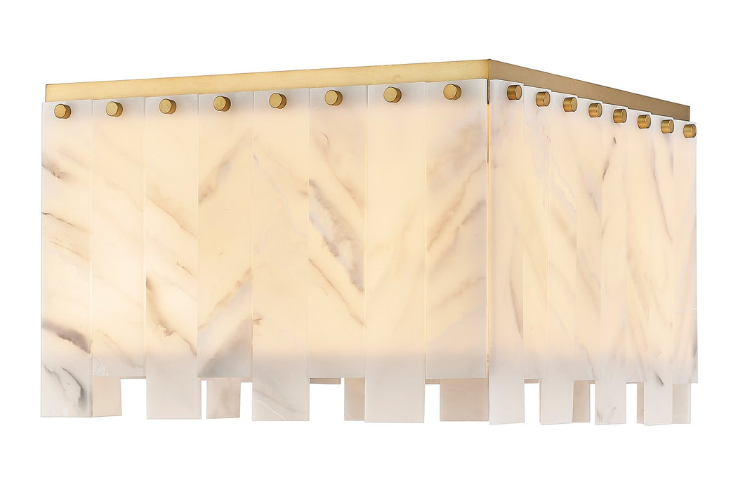 Z-Lite 345F17-RB Six Light Flush Mount, Rubbed Brass
