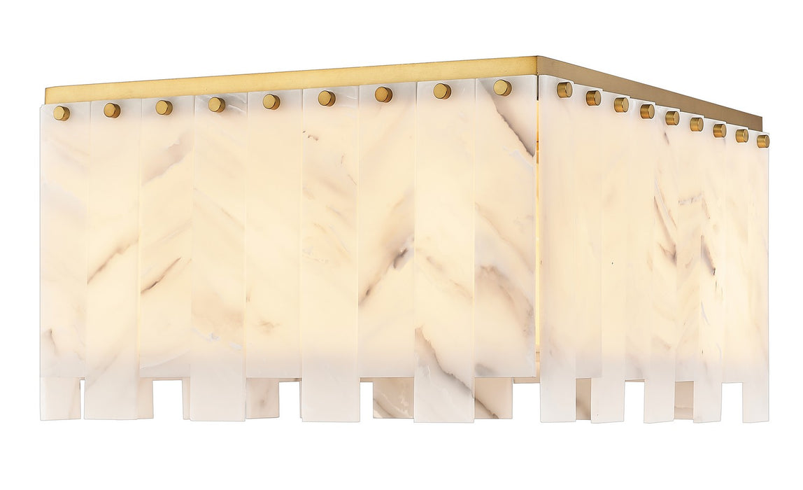 Z-Lite 345F20-RB Nine Light Flush Mount, Rubbed Brass