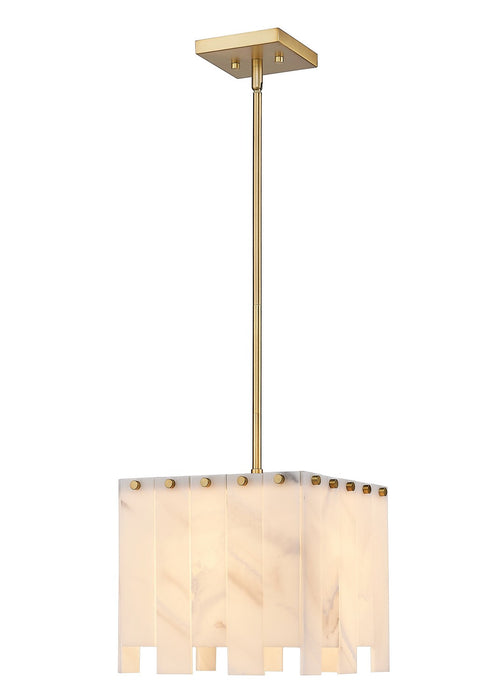 Z-Lite 345P12-RB One Light Pendant, Rubbed Brass