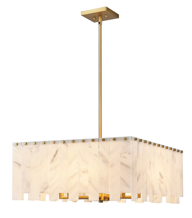 Z-Lite 345P26-RB Eight Light Chandelier, Rubbed Brass