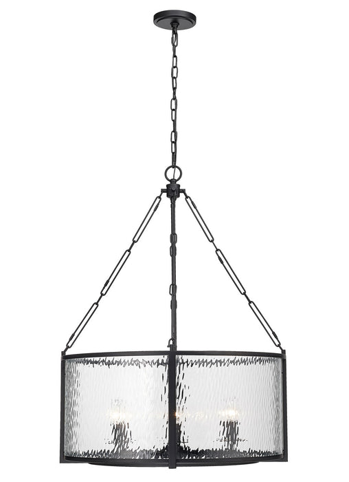 Z-Lite 346P26-MB Six Light Chandelier, Matte Black