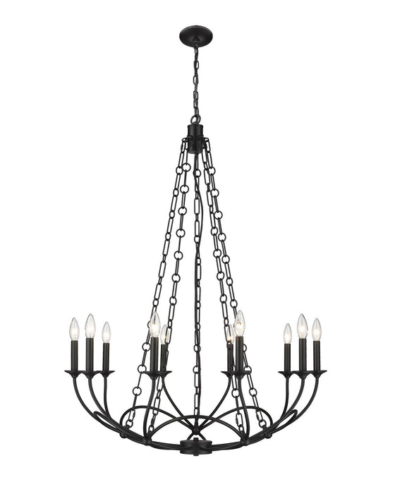 Z-Lite 3500-10MB Ten Light Chandelier, Matte Black