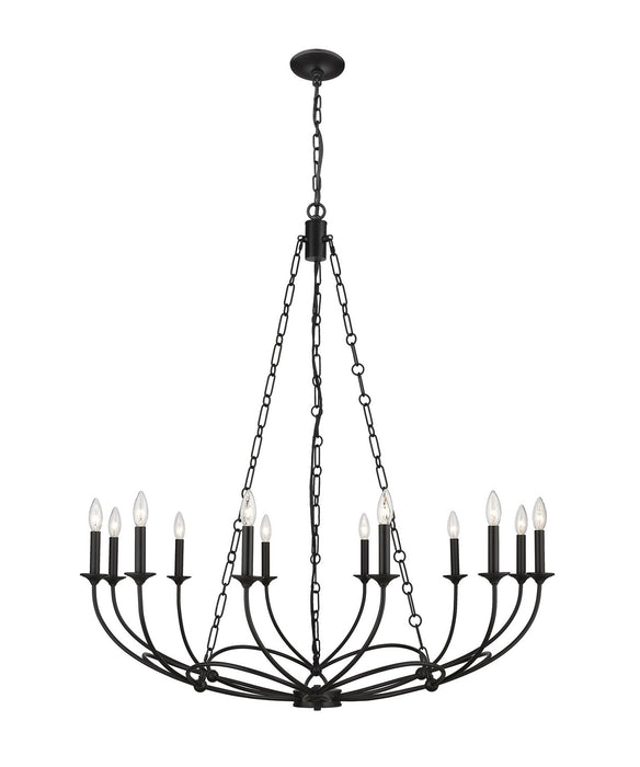 Z-Lite 3500-12MB 12 Light Chandelier, Matte Black