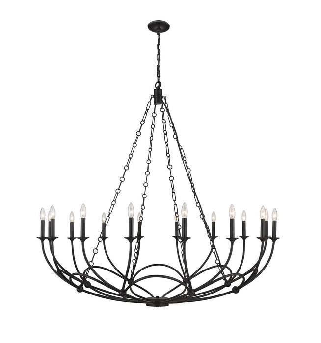 Z-Lite 3500-16MB 16 Light Chandelier, Matte Black