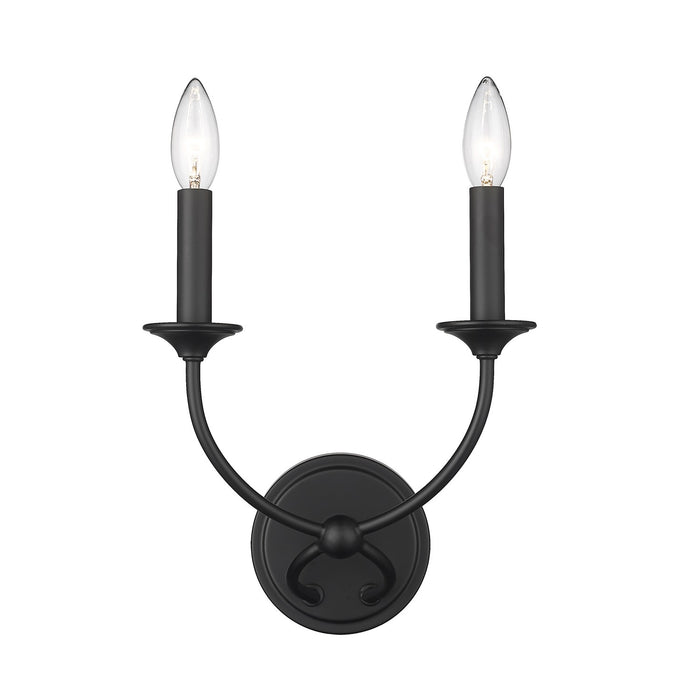 Z-Lite 3500-2S-MB Two Light Wall Sconce, Matte Black