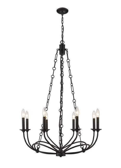 Z-Lite 3500-8MB Eight Light Chandelier, Matte Black