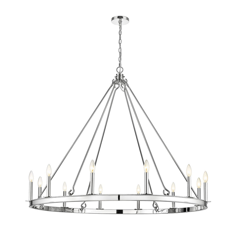 Z-Lite 482R-12PN 12 Light Chandelier, Polished Nickel