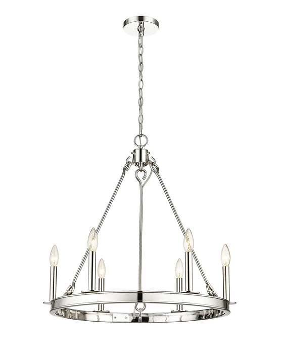 Z-Lite 482R-6PN Six Light Chandelier, Polished Nickel