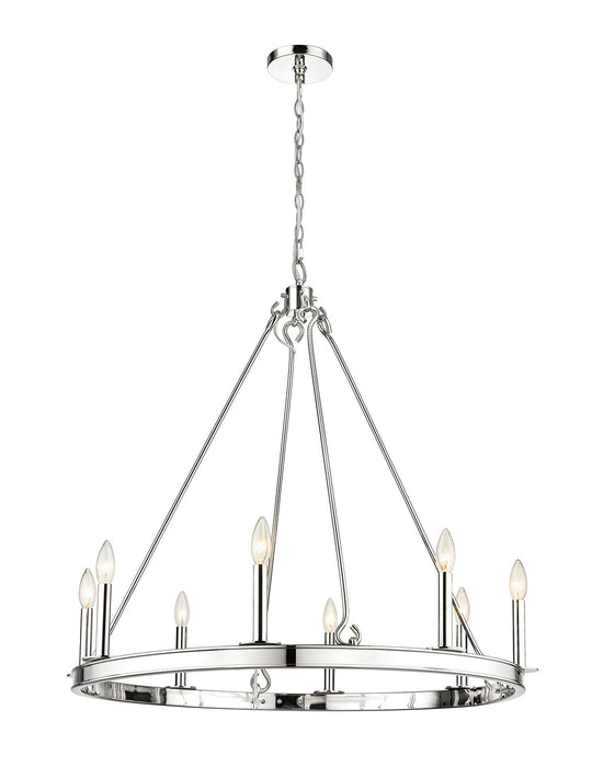 Z-Lite 482R-8PN Eight Light Chandelier, Polished Nickel