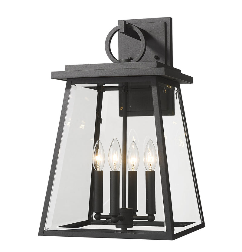 Z-Lite 521B-BK Four Light Outdoor Wall Light, Black