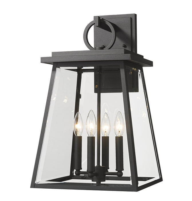 Z-Lite 521B-BK Four Light Outdoor Wall Light, Black