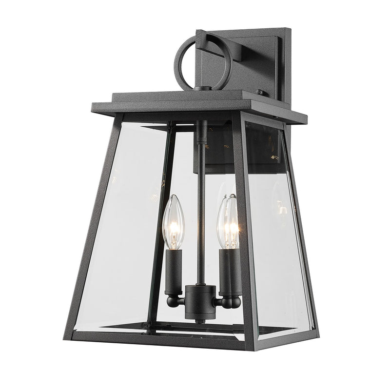 Z-Lite 521M-BK Two Light Outdoor Wall Sconce, Black