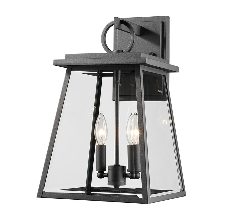 Z-Lite 521M-BK Two Light Outdoor Wall Sconce, Black