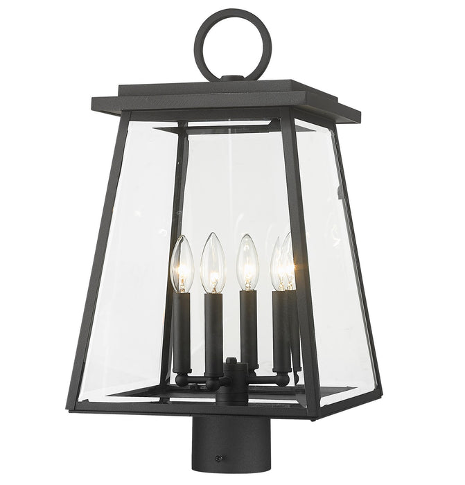 Z-Lite 521PHBR-BK Four Light Outdoor Post Mount Fixture, Black