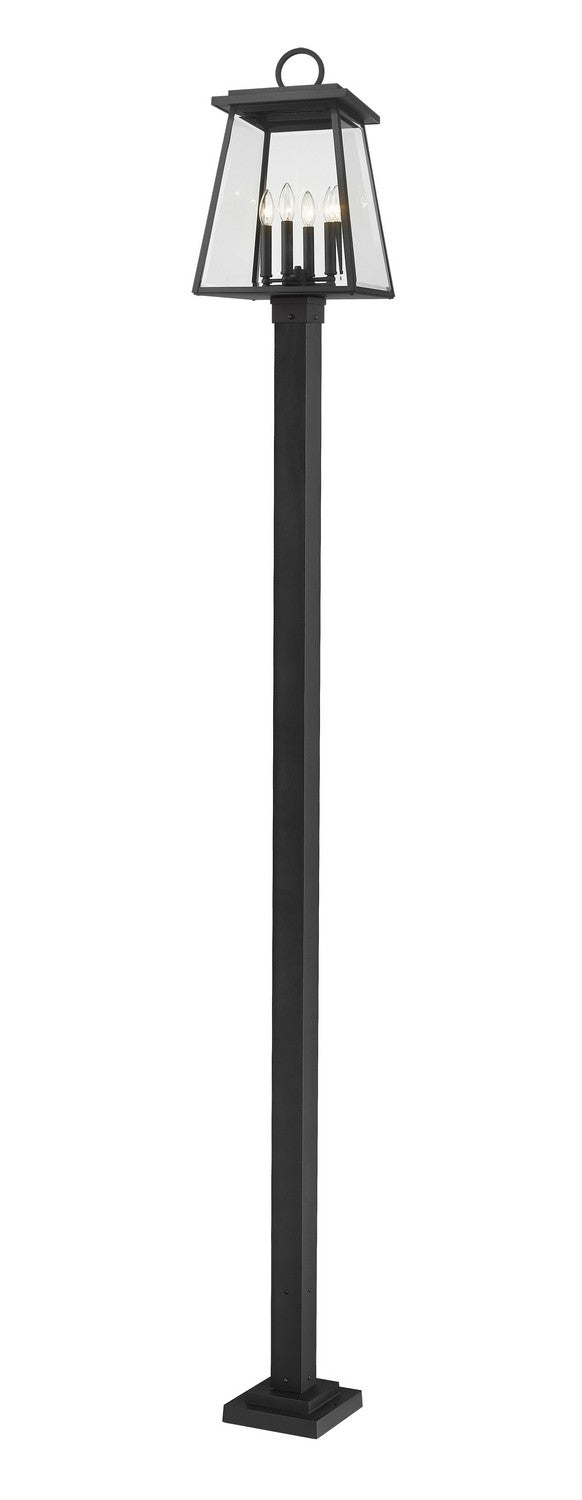 Z-Lite 521PHBS-536P-BK Four Light Outdoor Post Mounted Fixture, Black