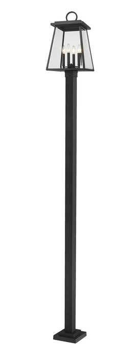 Z-Lite 521PHBS-536P-BK Four Light Outdoor Post Mounted Fixture, Black