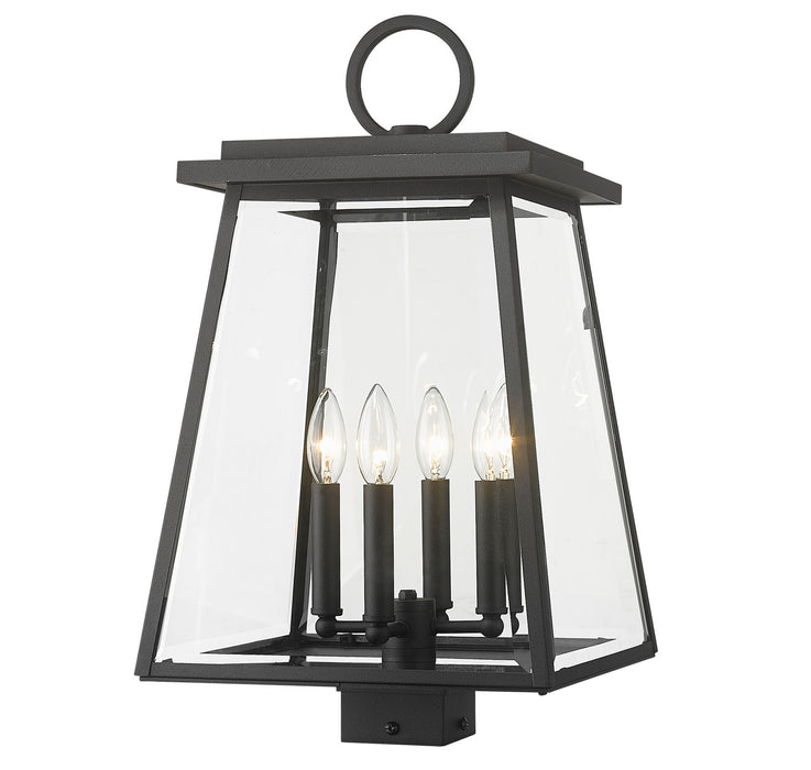 Z-Lite 521PHBS-BK Four Light Outdoor Post Mount Fixture, Black
