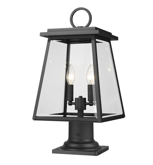 Z-Lite 521PHMR-533PM-BK Two Light Outdoor Pier Mounted Fixture, Black
