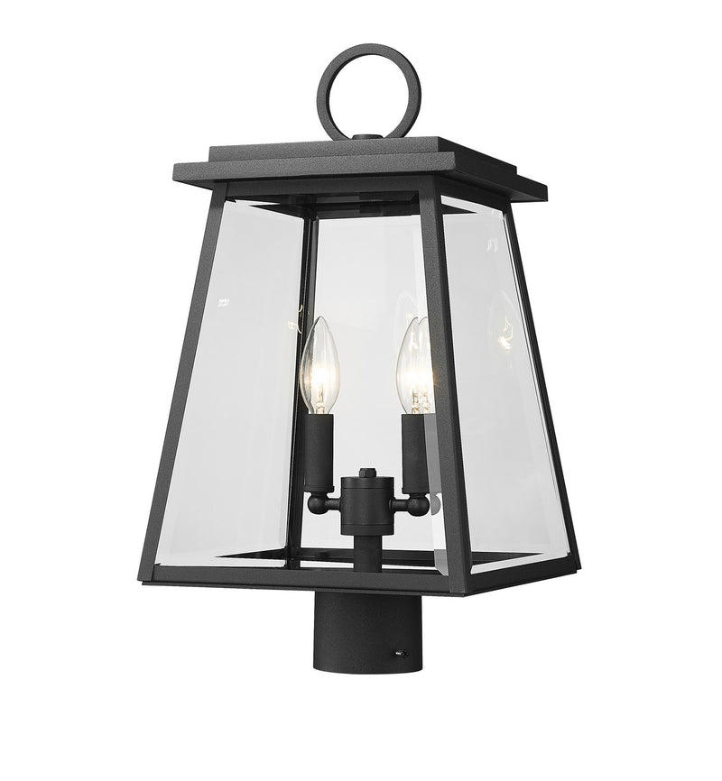 Z-Lite 521PHMR-BK Two Light Outdoor Post Mount Fixture, Black