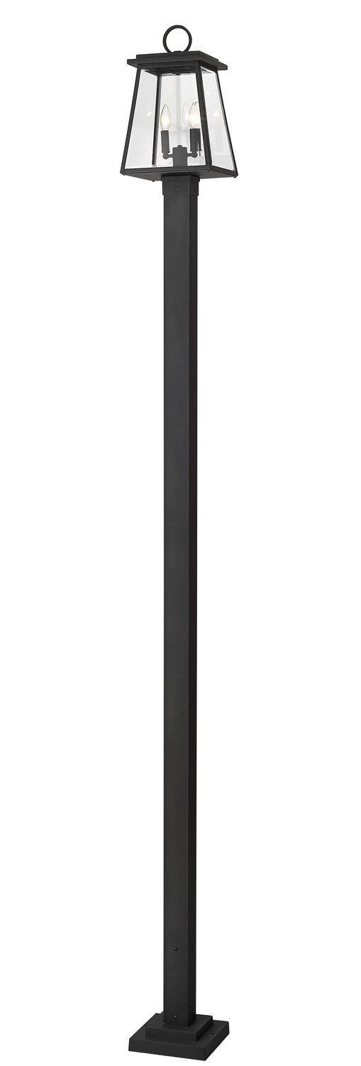 Z-Lite 521PHMS-536P-BK Two Light Outdoor Post Mounted Fixture, Black